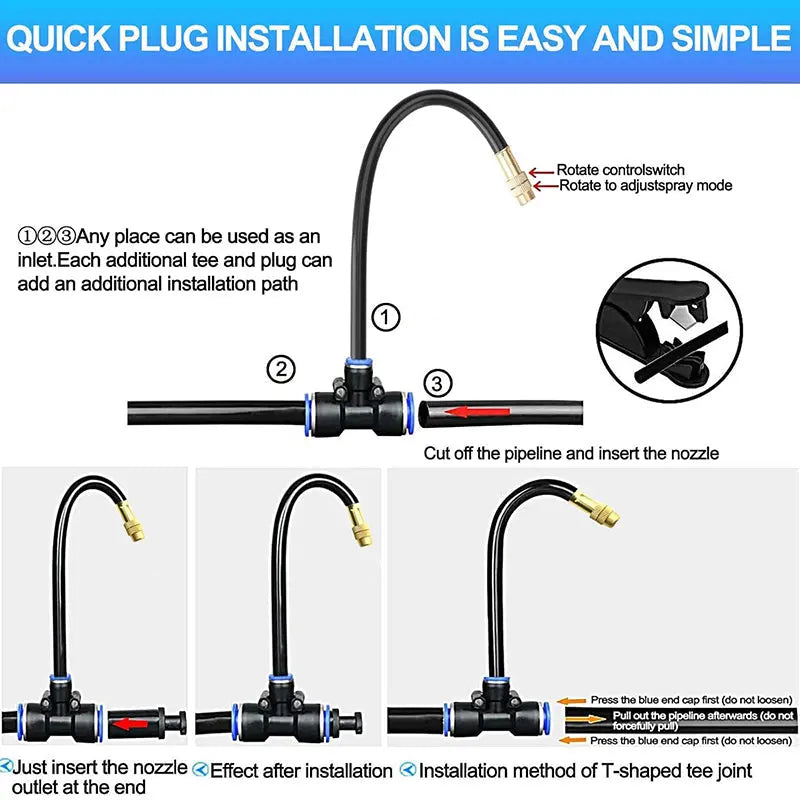 Modular Drip Irrigation System 8mm Root Zone Irrigation Tool-Free | Sansoti