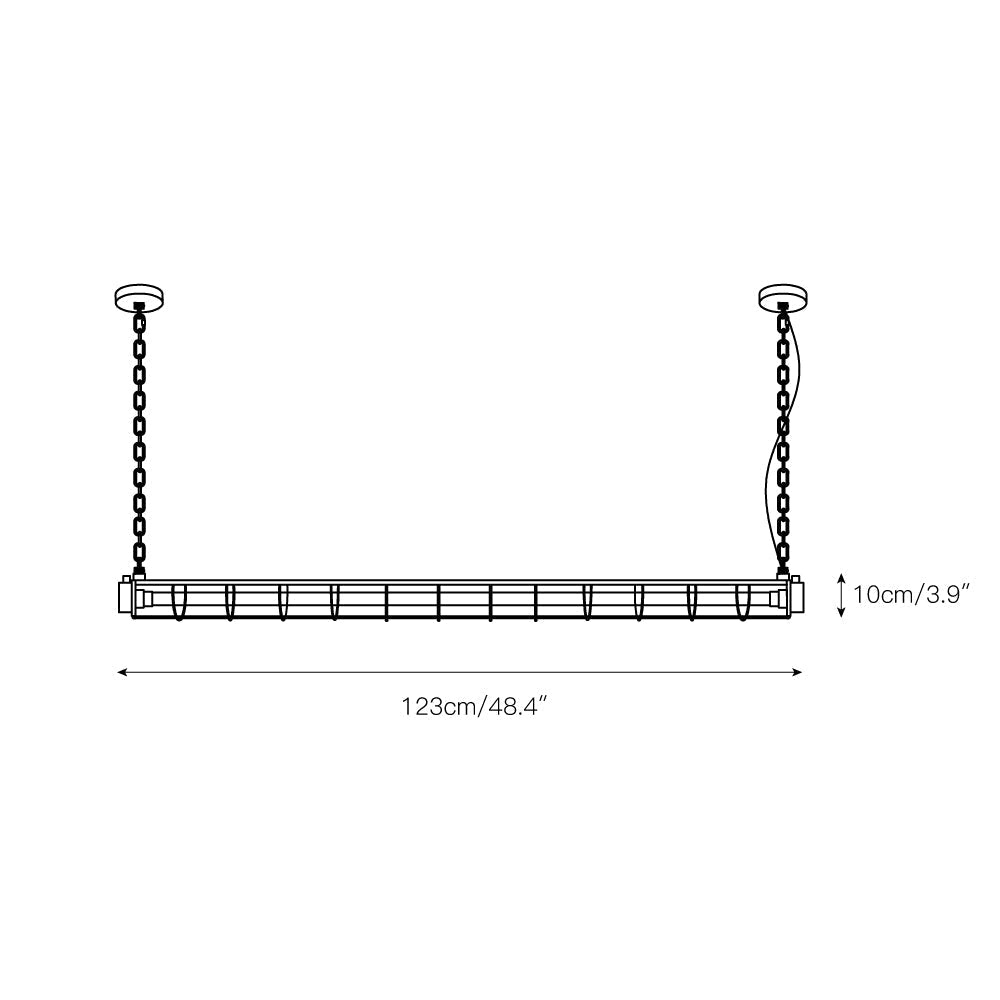 Lineare Hängeleuchte aus Glas, modern, 123 cm, Schwarz, Grün, Silber, Nordic Design, Esszimmer, Küche, Esstisch, Kücheninsel | Sansoti