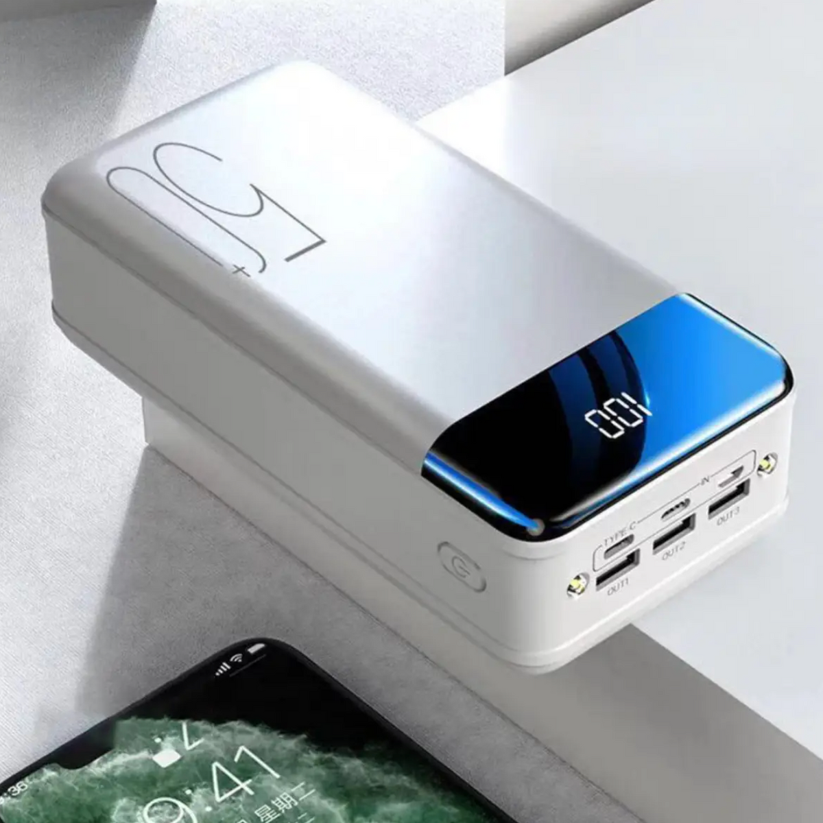 Przenośny powerbank 50000mAh, szybkie ładowanie wielu urządzeń, awaryjne źródło zasilania, ładowarka USB na podróże, kemping i outdoor | Sansoti