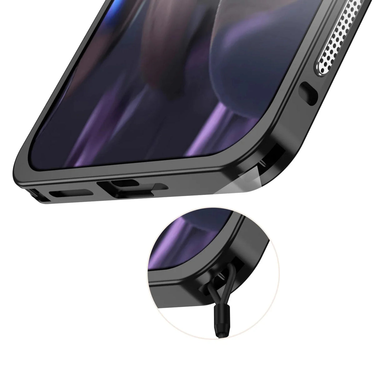 Aluminium Telefoonbumper met Koeling Zwart Zilver Blauw Grijs voor Google Pixel Beschermframe Shockproof | Sansoti