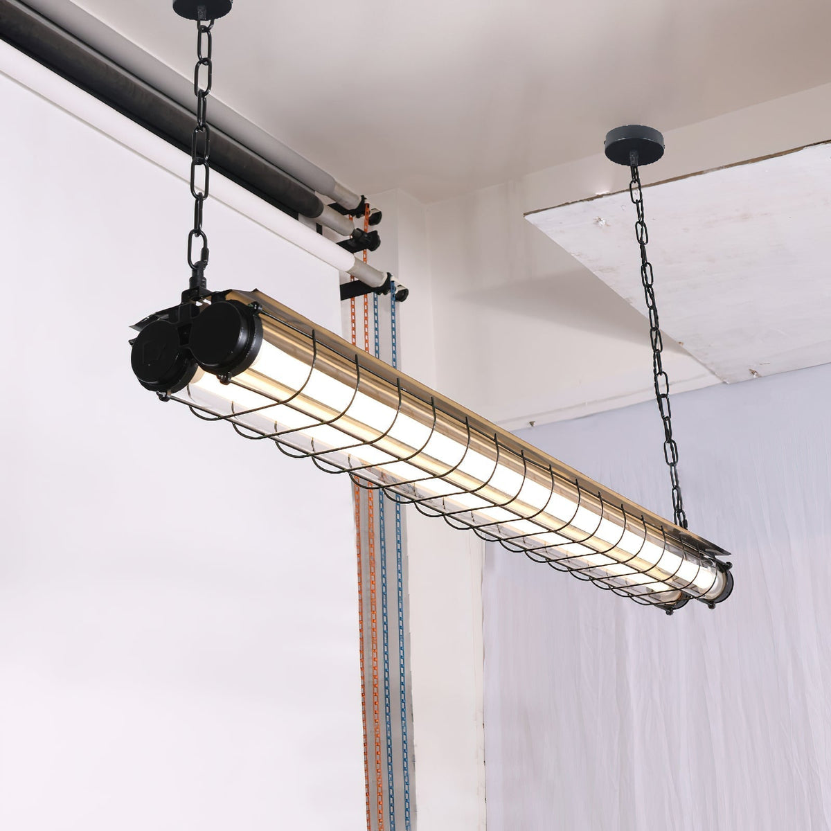 Lineare Hängeleuchte aus Glas, modern, 123 cm, Schwarz, Grün, Silber, Nordic Design, Esszimmer, Küche, Esstisch, Kücheninsel | Sansoti