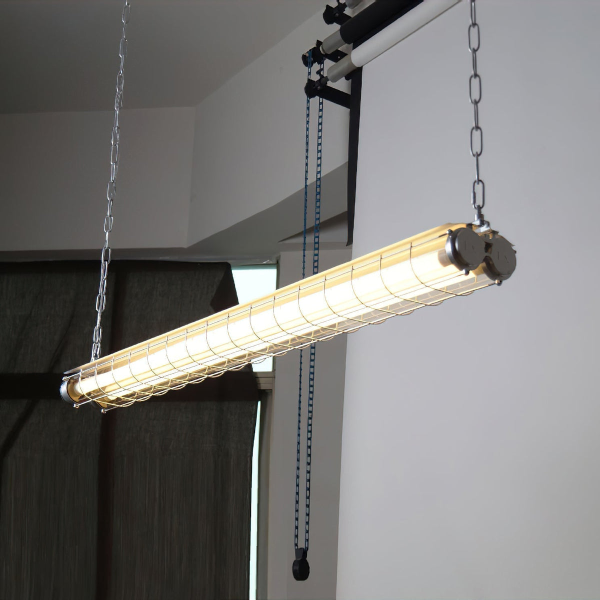 Lineare Hängeleuchte aus Glas, modern, 123 cm, Schwarz, Grün, Silber, Nordic Design, Esszimmer, Küche, Esstisch, Kücheninsel | Sansoti