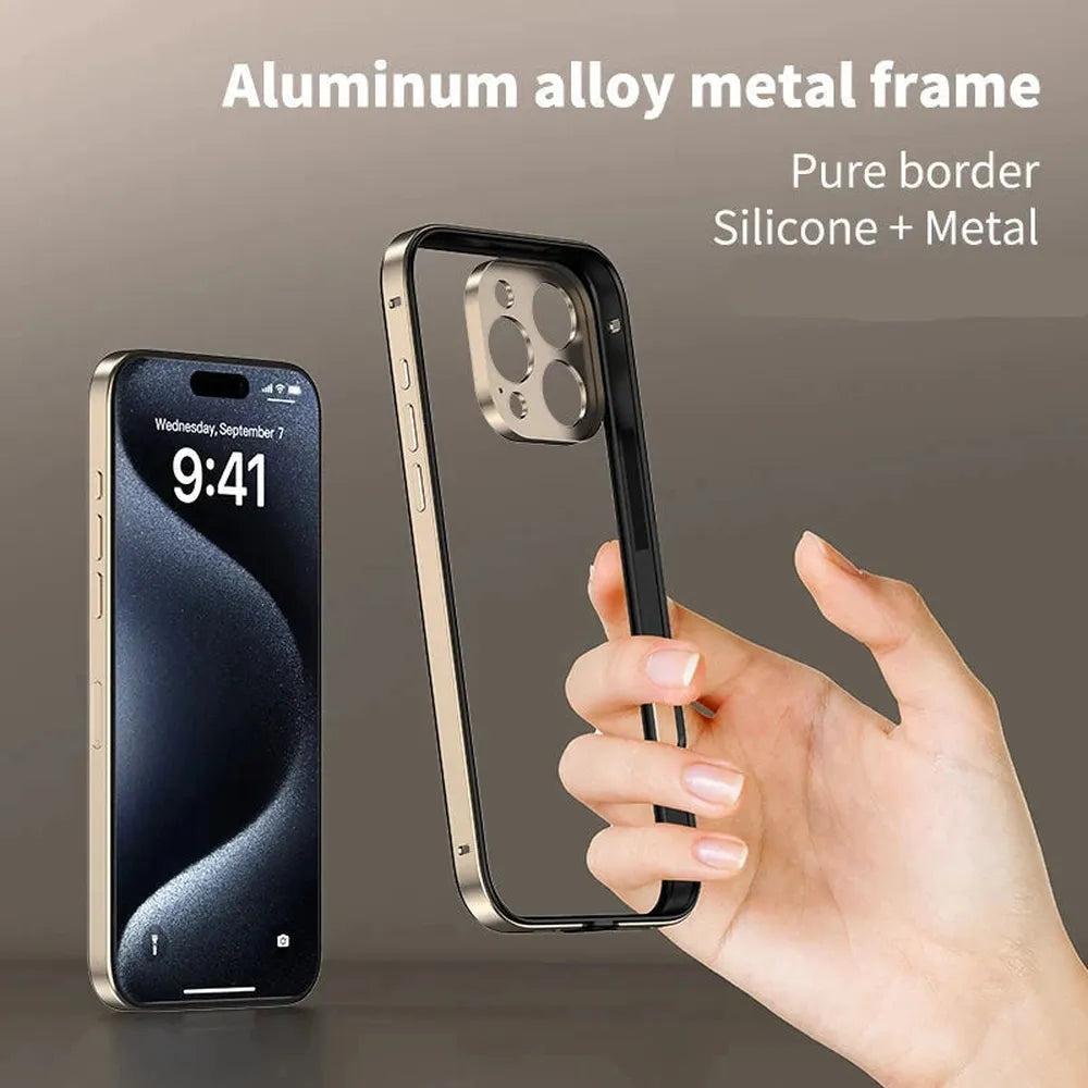 Ultraleichter Aluminium-Bumperrahmen für das iPhone – flaches, randloses Design mit Kameraschutz und zuverlässigem Schutz | Sansoti