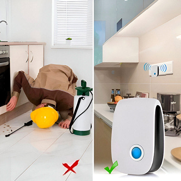 Ultrasonic pest repeller for home and office with plug and large range up to 100 m² | Sansoti