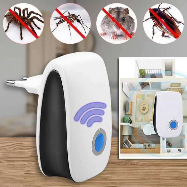 Ultrasonic pest repeller for home and office with plug and large range up to 100 m² | Sansoti