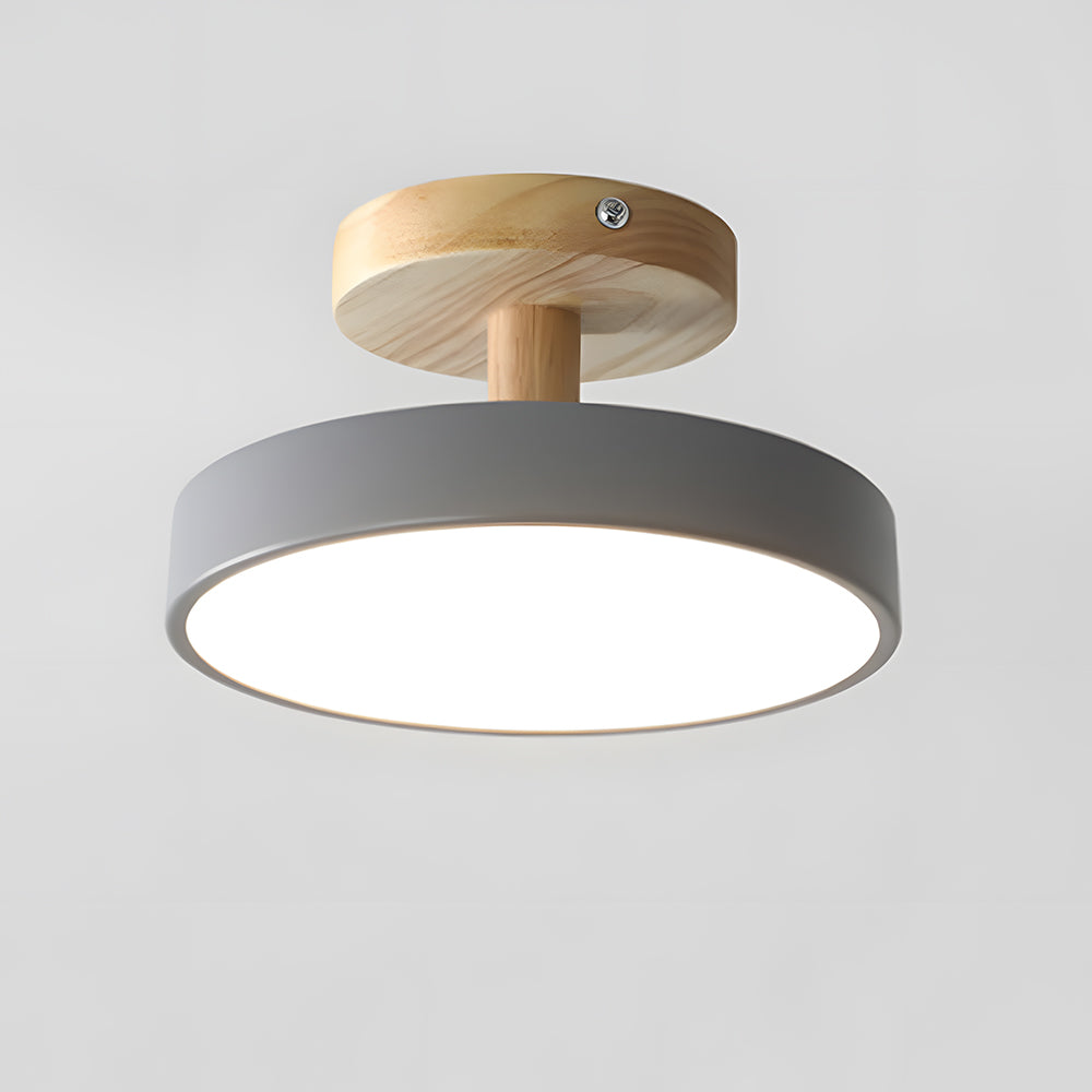 Pedol Deckenleuchte LED 12W Holz Grün Deckenleuchte Schlafzimmer Flur Skandinavisches Design Moderne Beleuchtung Kleine Räume | Sansoti