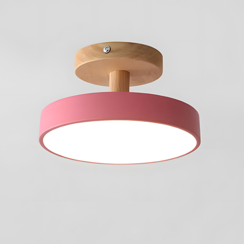 Pedol Deckenleuchte LED 12W Holz Grün Deckenleuchte Schlafzimmer Flur Skandinavisches Design Moderne Beleuchtung Kleine Räume | Sansoti