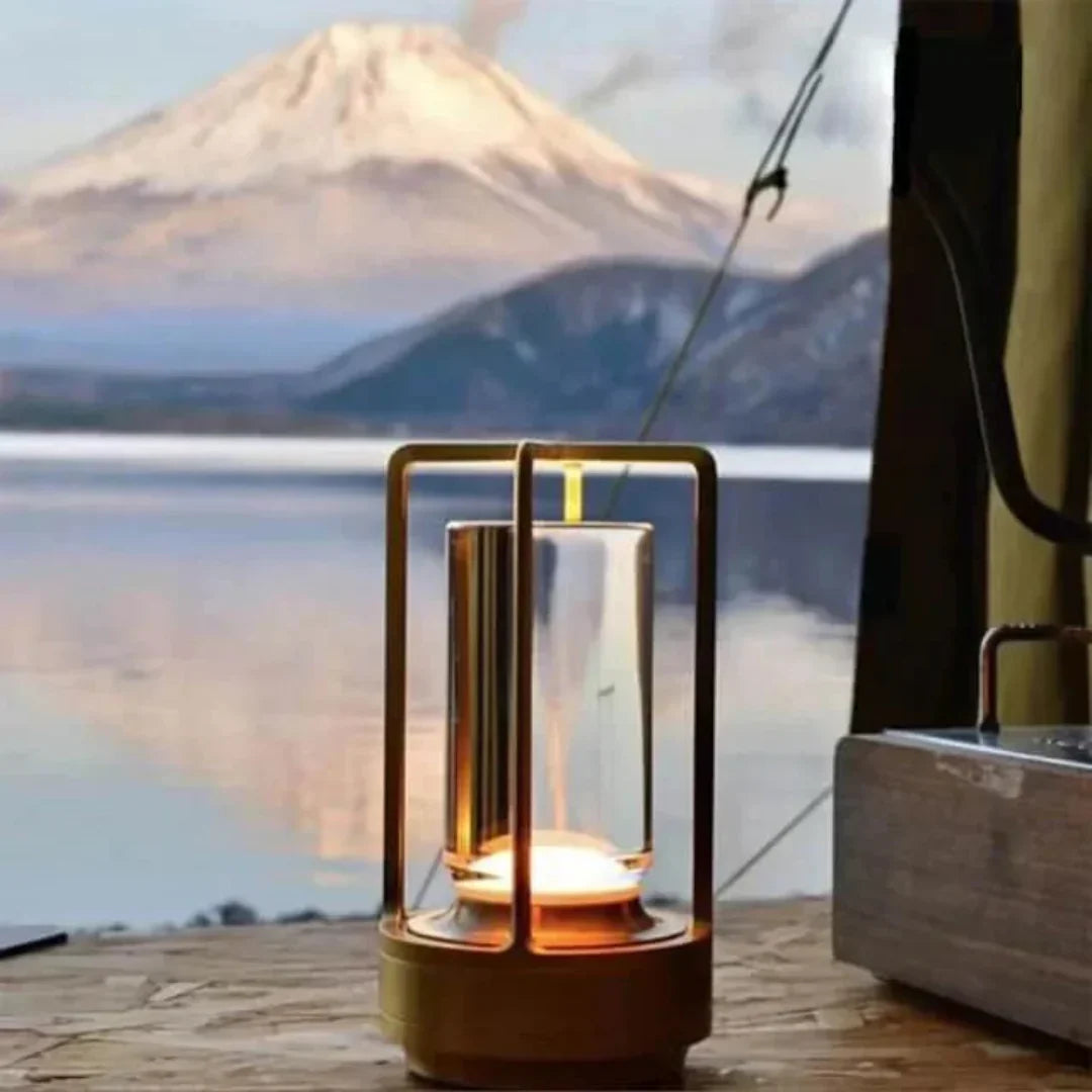 Portable Crystal Table Lamp on Batteries Dimmable LED Gold Silver Black Ambient Lamp Wireless | Sansoti