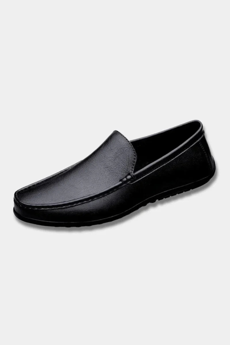 Leather Slip-On Shoes Men Breathable Comfortable Business Casual | Sansoti