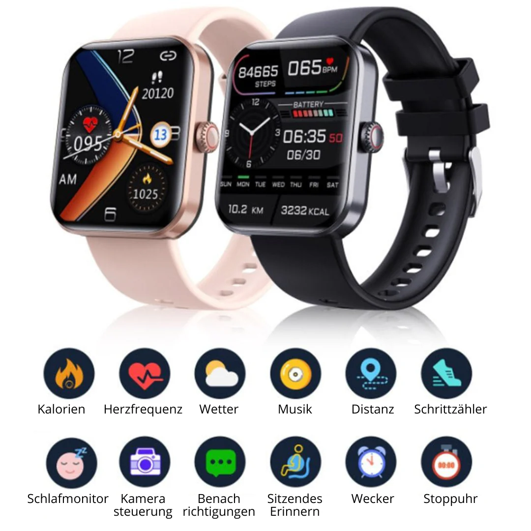 Smartwatch Glucosemeter Non-invasief Bloedsuiker Hartslagmeter Bloeddruk Zuurstofmeting Slaapmonitor | Sansoti