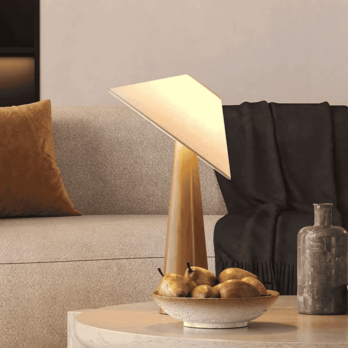 Lampe en bois au design naturel, lampe de table ou sur pied, 40-165 cm, éclairage d’ambiance minimaliste, salon | Sansoti