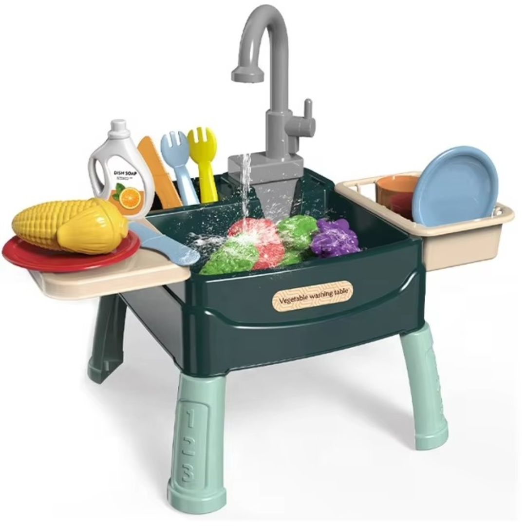 Interactive Play Kitchen with Water Pump and Sink for Imaginative Role Play | Sansoti