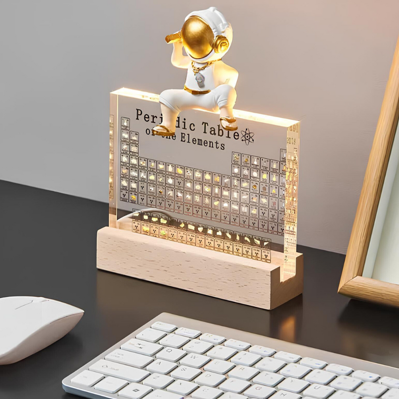 3D Periodic Table with 83 Real Elements – Illuminated Acrylic Display for Science & Education | Sansoti