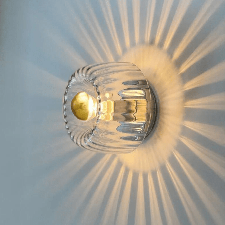 Wandlamp Glas E14 Metaal Transparant Hal Slaapkamer Bauhaus Wandverlichting Retro Design | Sansoti