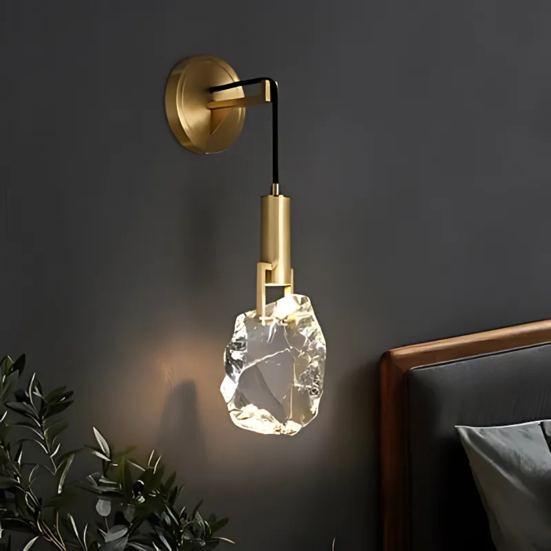 Kristallen Hanglamp met Verstelbare Kabel | Goudkleurige Verlichting voor Woonkamer en Eetkamer | Moderne Decoratieve Lamp | Sansoti