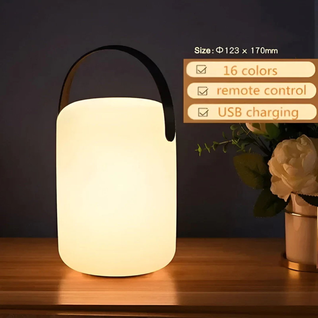 Wireless Rechargeable Table Lamp Waterproof LED 16 Colors with Remote Control for Indoor and Outdoor Use | Sansoti