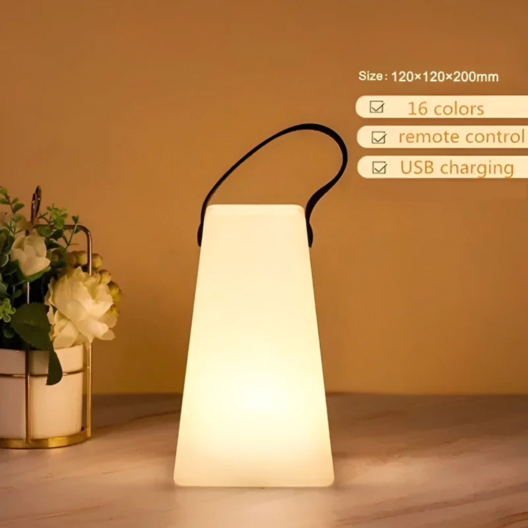 Wireless Rechargeable Table Lamp Waterproof LED 16 Colors with Remote Control for Indoor and Outdoor Use | Sansoti