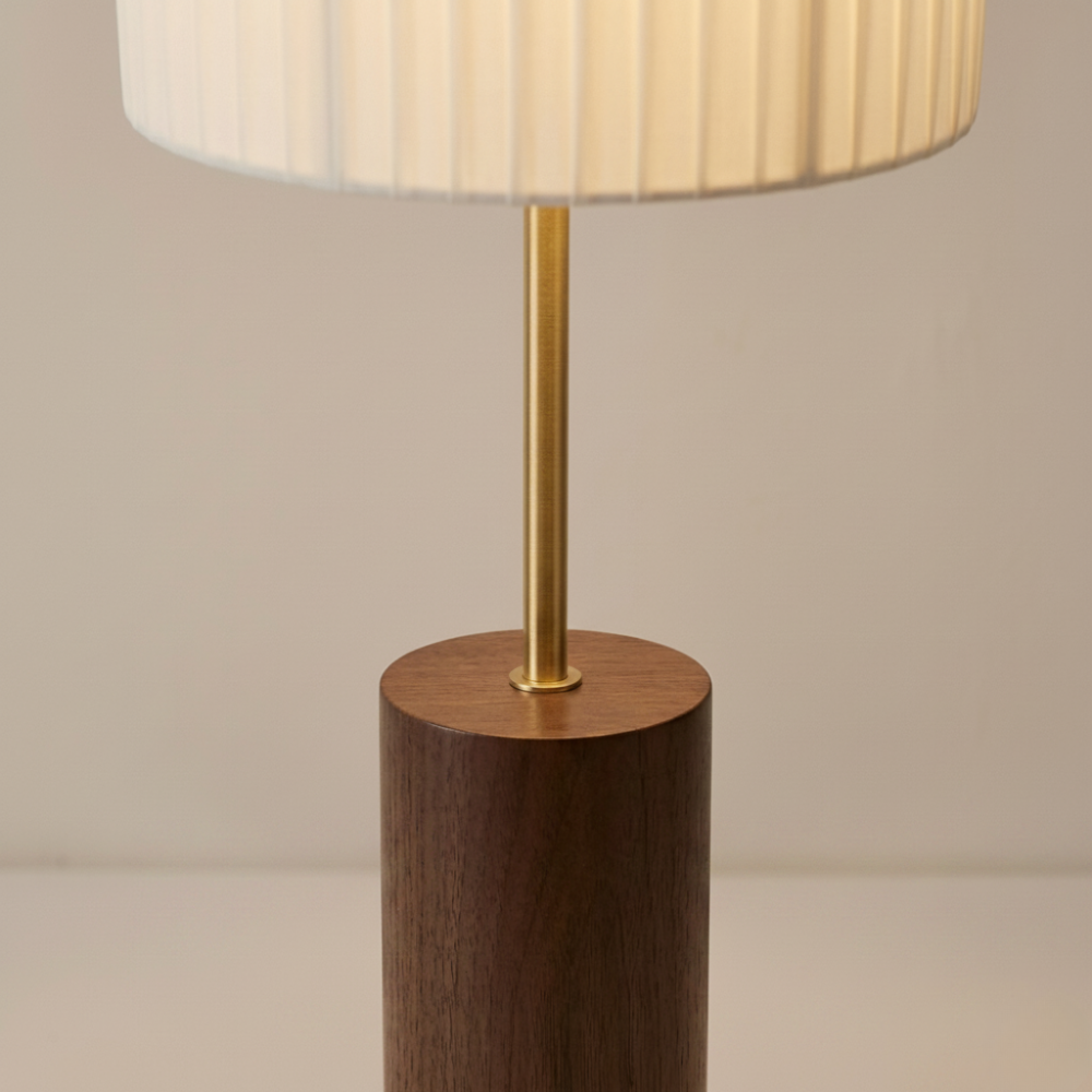 Stehlampe Stoff Holz Eisen 130cm LED E27 Dimmbar, Stehlampe für Wohnzimmer, Schlafzimmer, Leseecke und Büro | Sansoti