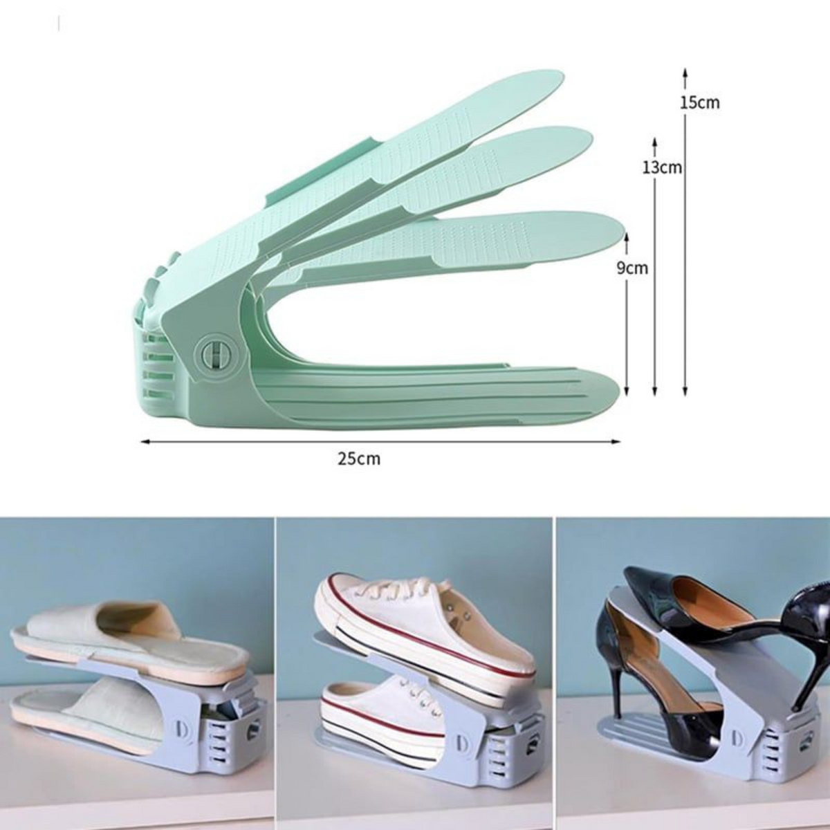 Shoe Rack – Space-Saving Organizer for All Shoe Types – Adjustable and Non-Slip | Sansoti