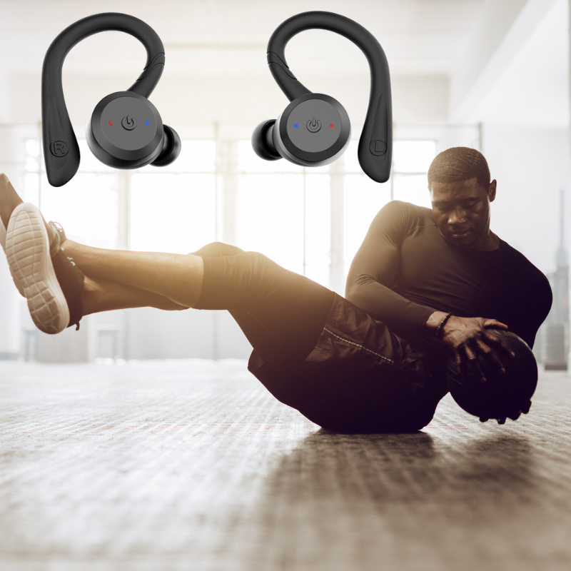 Wireless Sports Earbuds Waterproof IPX7 with 20 Hours Playtime | Bluetooth 5.0 for Swimming and Fitness | Ergonomic Fit | Sansoti