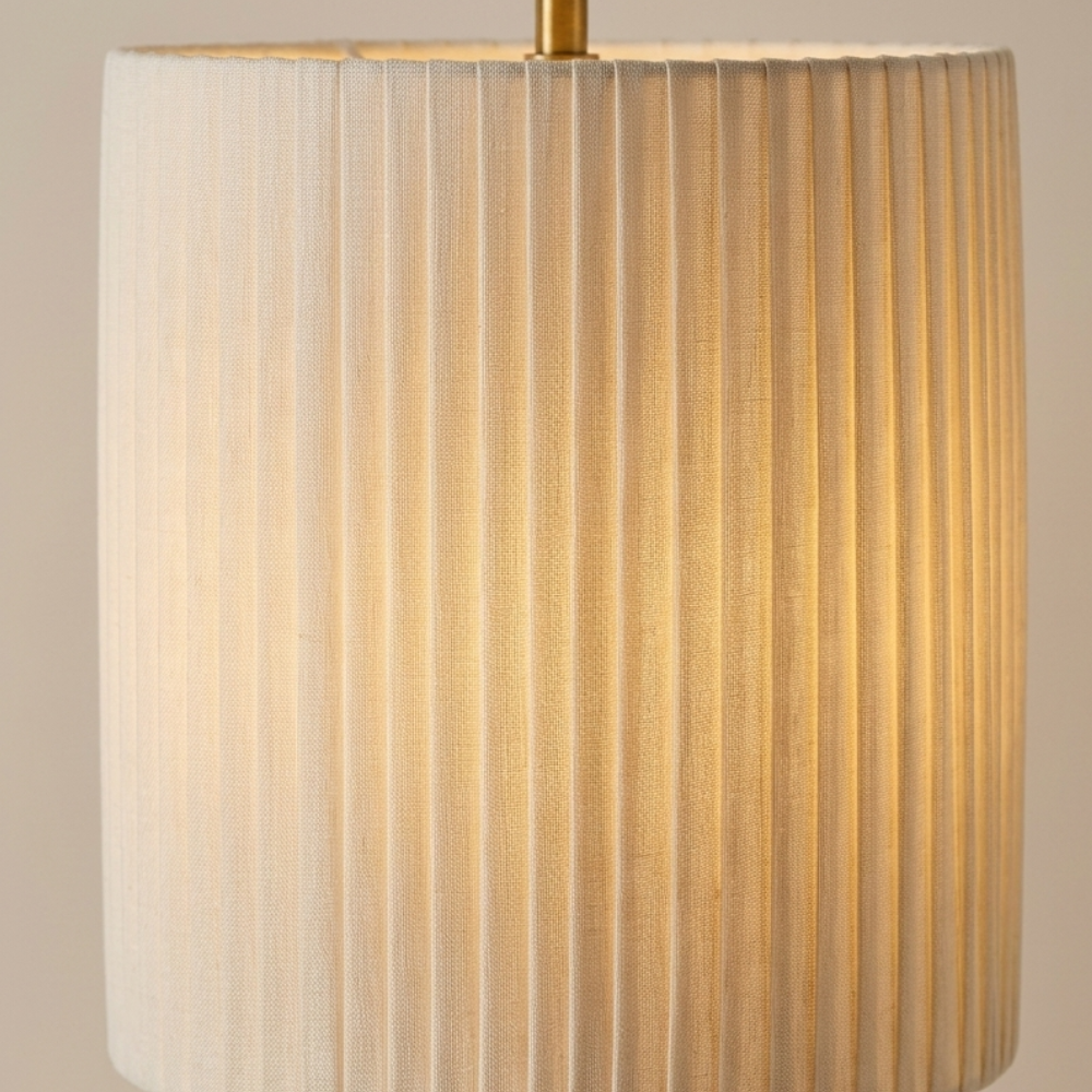 Stehlampe Stoff Holz Eisen 130cm LED E27 Dimmbar, Stehlampe für Wohnzimmer, Schlafzimmer, Leseecke und Büro | Sansoti