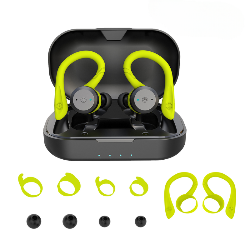 Wireless Sports Earbuds Waterproof IPX7 with 20 Hours Playtime | Bluetooth 5.0 for Swimming and Fitness | Ergonomic Fit | Sansoti
