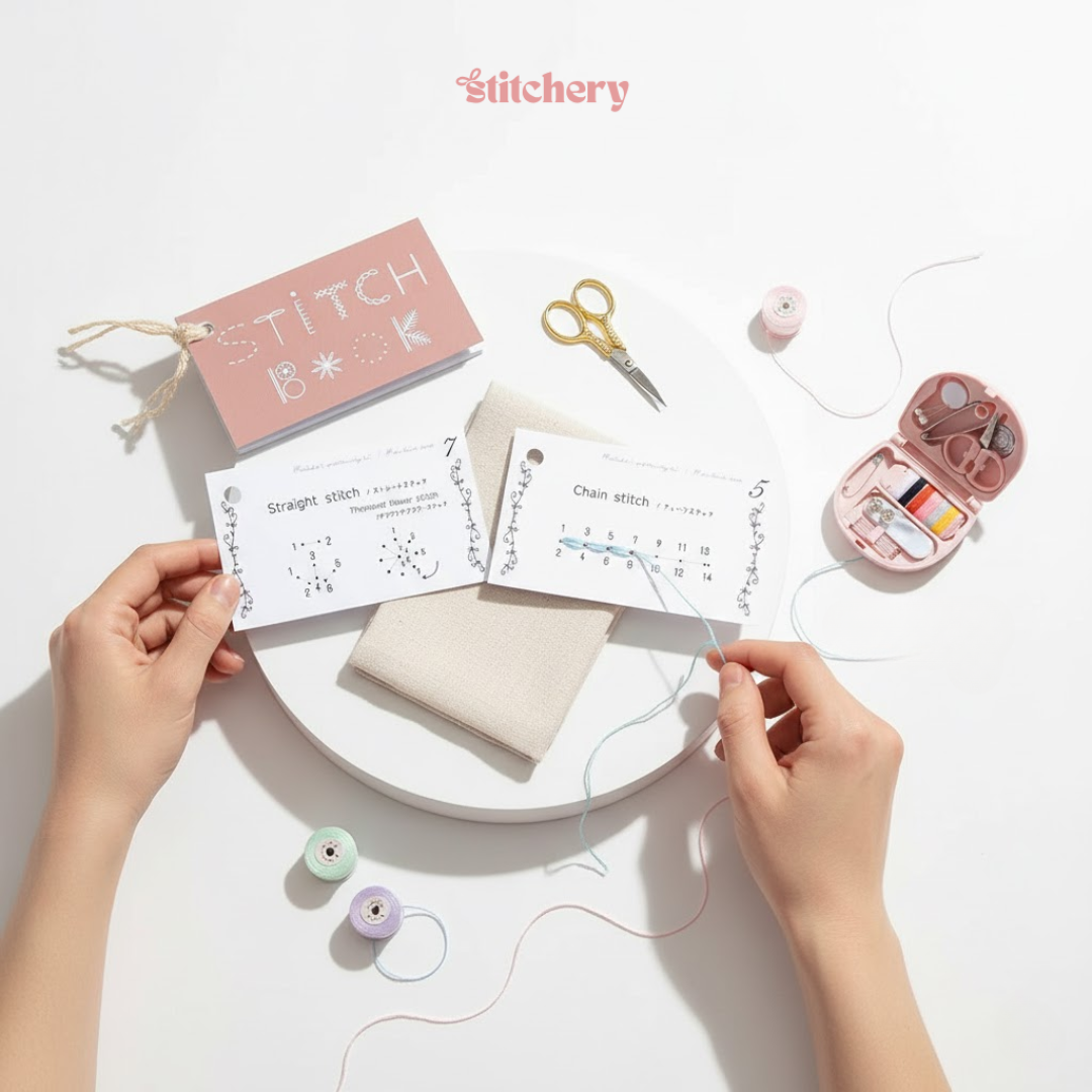 Mini-Stickbuch für kreative Handarbeitsprojekte – Lerne über 50 Sticktechniken | Sansoti