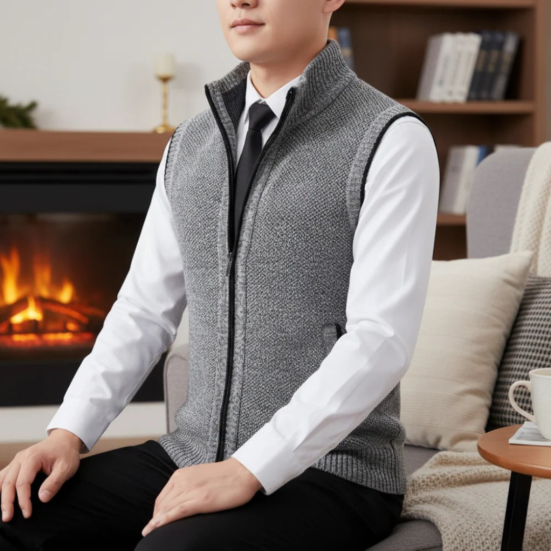 Geïsoleerd Bodywarmer Heren met Rits Mouwloos Warm Vest voor Winter Herfst Lente Laagjes Casual Outdoor | Sansoti