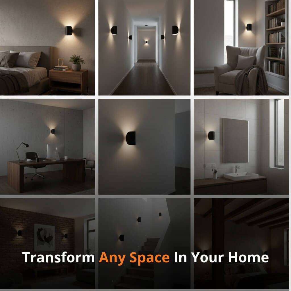 Wandlampe Up Down LED Innen Aluminium Schwarz Weiß G4 | Sansoti
