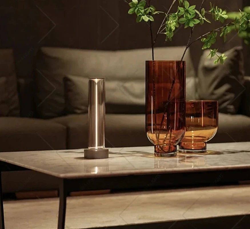 Aluminium Tafellamp met Aanraakbediening 3 Dimstanden USB Oplaadpoort LED Dimbaar Modern Minimalistisch Design | Sansoti