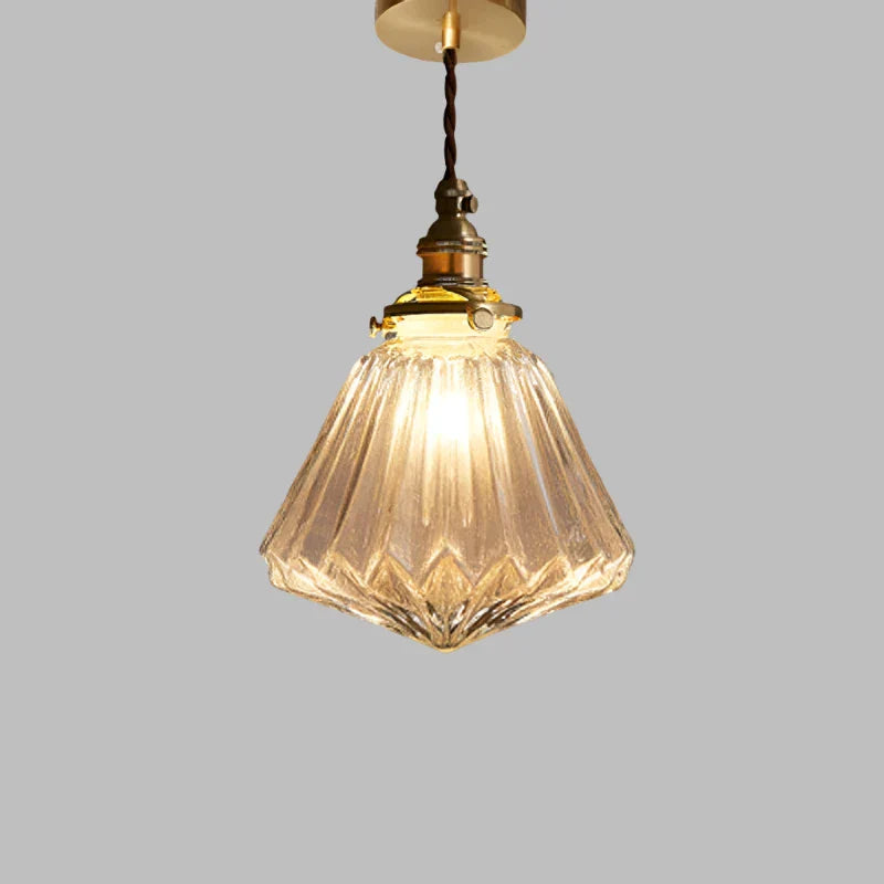 Suspension en cristal transparent Scandinave Rétro E27 15cm LED Salle à manger Salon Minimaliste | Sansoti