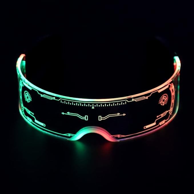 LED Vizier Bril met Verlichte Cyberpunk Look voor Feesten Festivals Halloween Futuristisch Design Cosplay | Sansoti