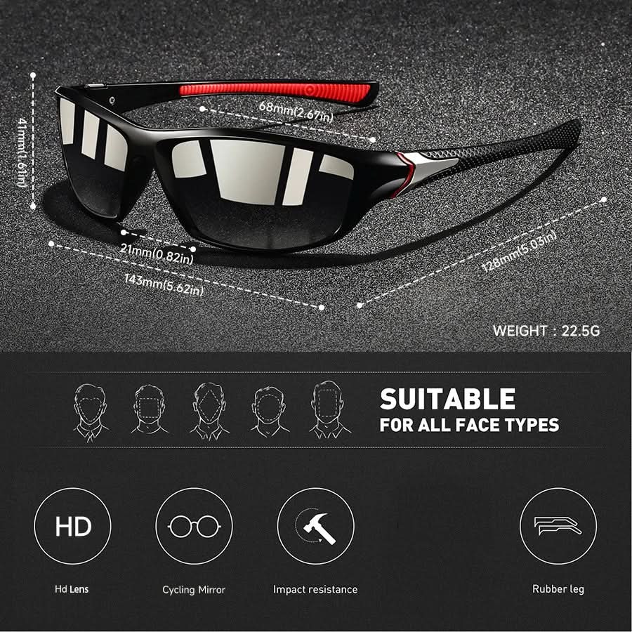 Sporty Sunglasses with Polarized Lenses UV400 Protection for Outdoor Cycling Running Fishing | Sansoti