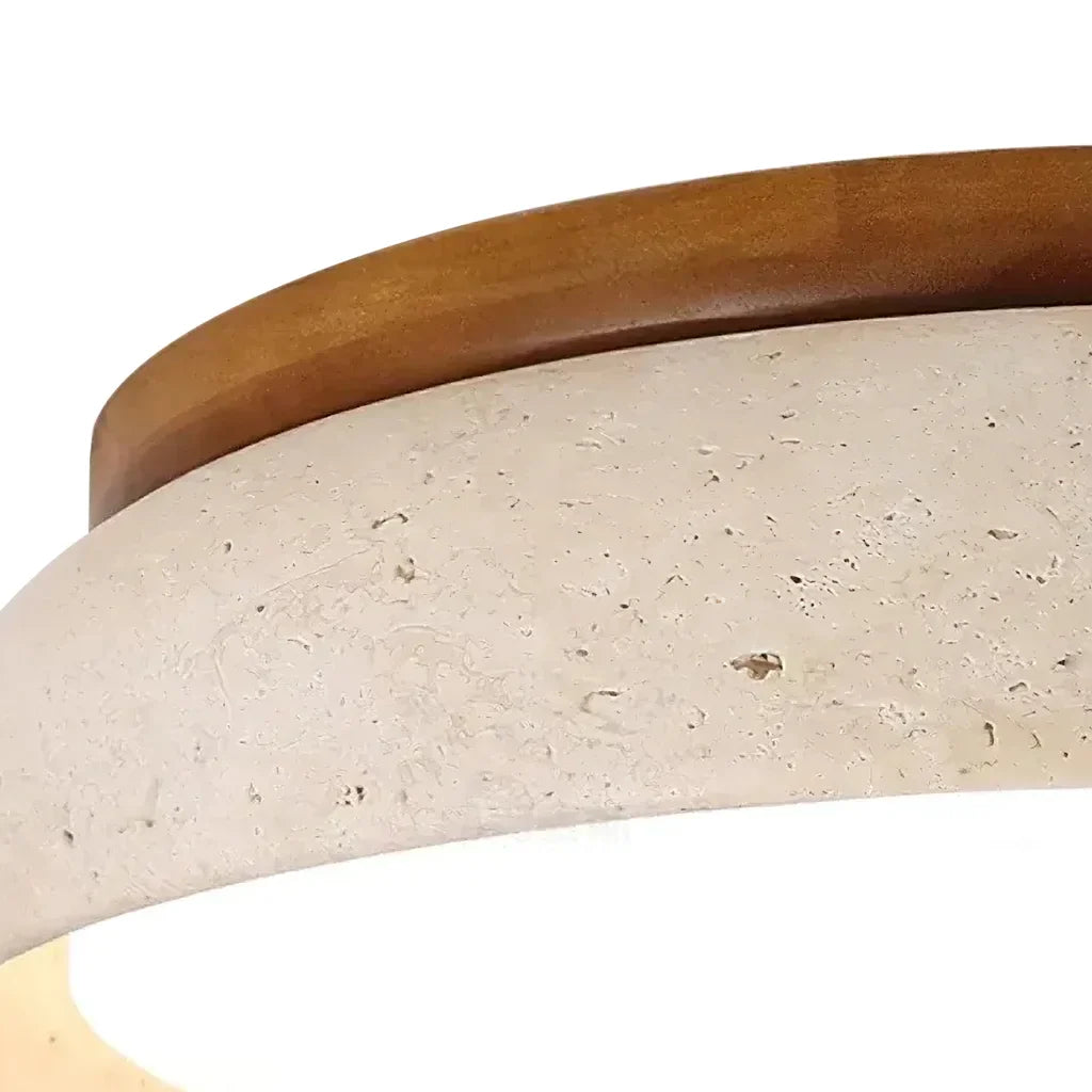 Travertin-Deckenleuchte – Runde LED-Lampe mit Warmem, Diffusem Licht | Sansoti