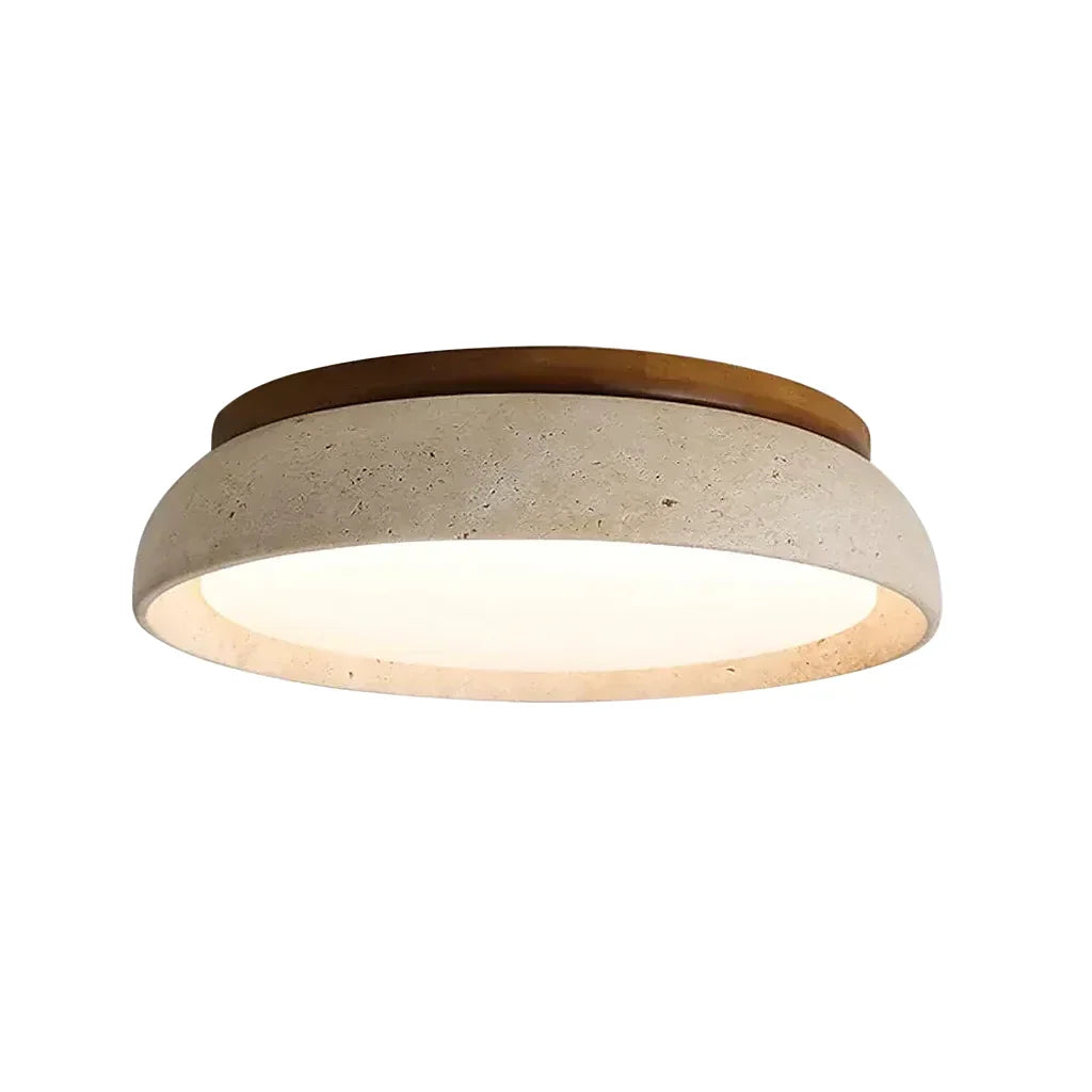 Travertin-Deckenleuchte – Runde LED-Lampe mit Warmem, Diffusem Licht | Sansoti