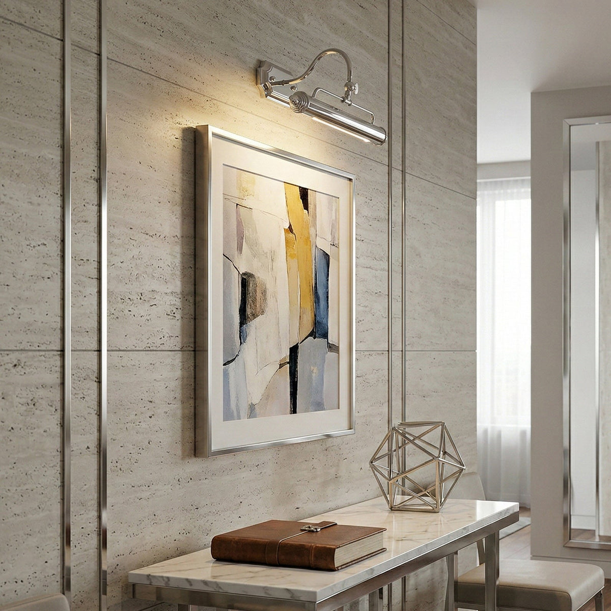 Vellichor Wall Lamp with Adjustable Arm - Goose Neck Reading Lamp for Paintings and Mirrors - Industrial Wall Lighting | Sansoti