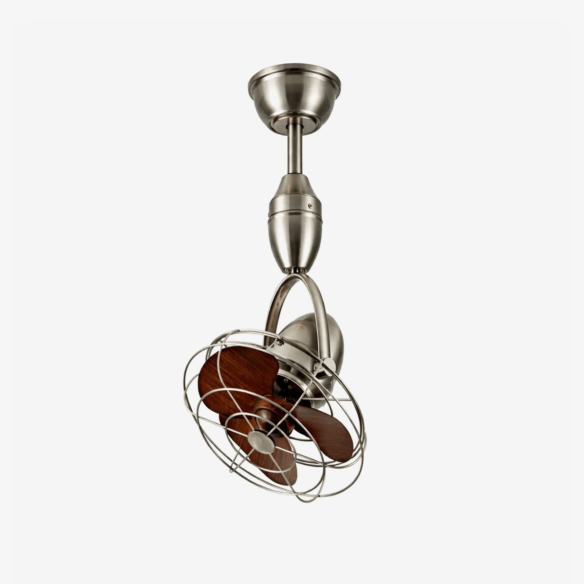 Klassischer Deckenventilator Winston Industrielles Design Ø30cm Verstellbarer Kopf mit Fernbedienung 6 Geschwindigkeiten 35W Kupfermotor | Sansoti
