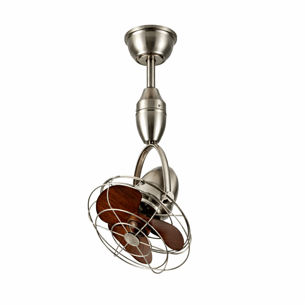 Klassischer Deckenventilator Winston Industrielles Design Ø30cm Verstellbarer Kopf mit Fernbedienung 6 Geschwindigkeiten 35W Kupfermotor | Sansoti