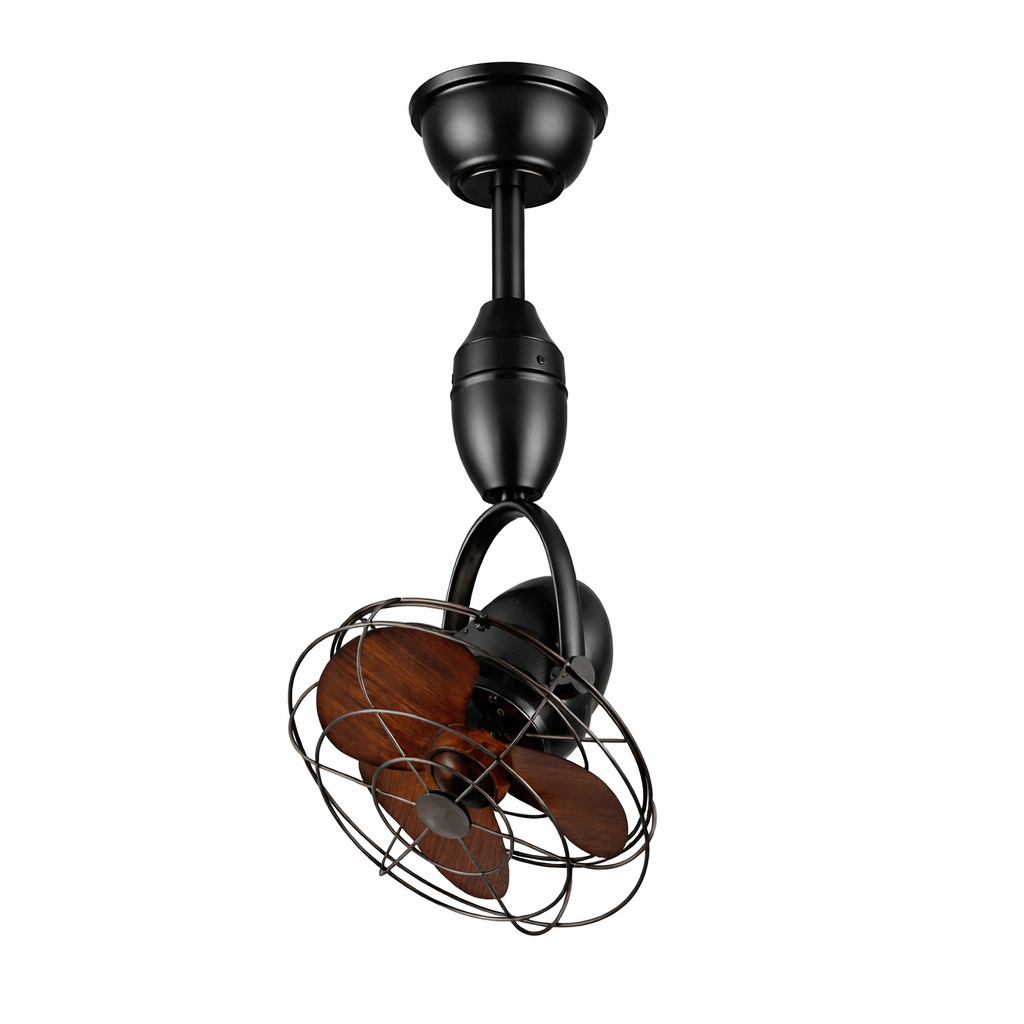 Klassischer Deckenventilator Winston Industrielles Design Ø30cm Verstellbarer Kopf mit Fernbedienung 6 Geschwindigkeiten 35W Kupfermotor | Sansoti