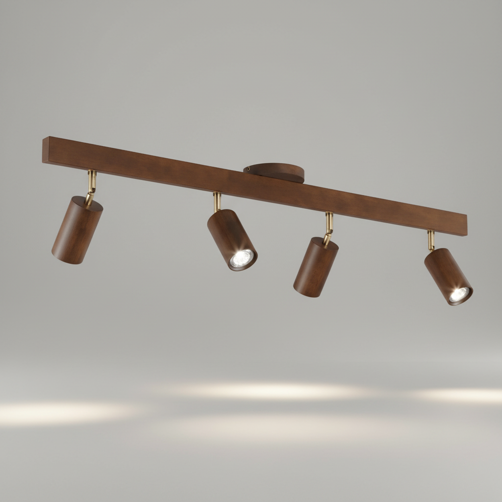 Ceiling Spot Wood Oak GU10 LED Adjustable Living Room Bedroom Surface Mount Spot Natural Wooden Spot Dining Room Japandi | Sansoti