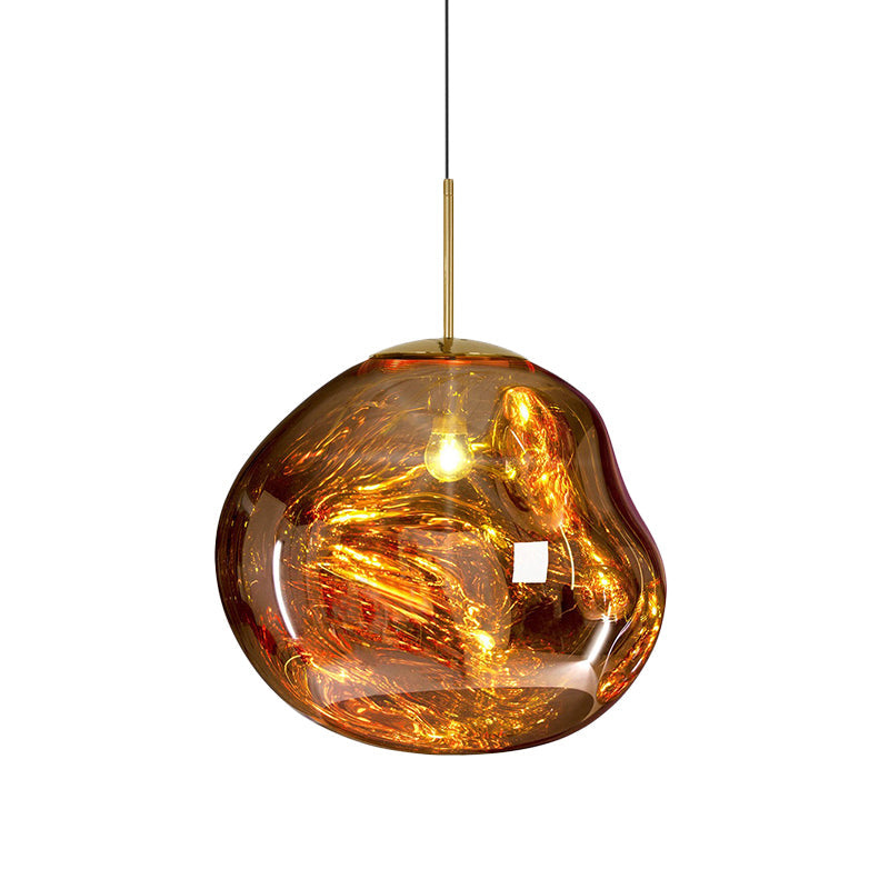 Glas-Hängelampe mit Metallfinish – Modernes Design für Esszimmer und Wohnbereich – Erhältlich in Silber, Gold oder Rot – Ø20cm bis Ø41cm | Sansoti