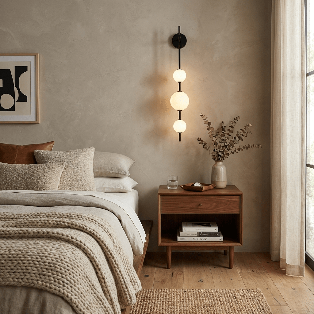 Vertical Glass Globe Wall Light – Modern Wall Lighting with Stacked Globes – Brass, Black or Nickel – 3 Sizes | Sansoti