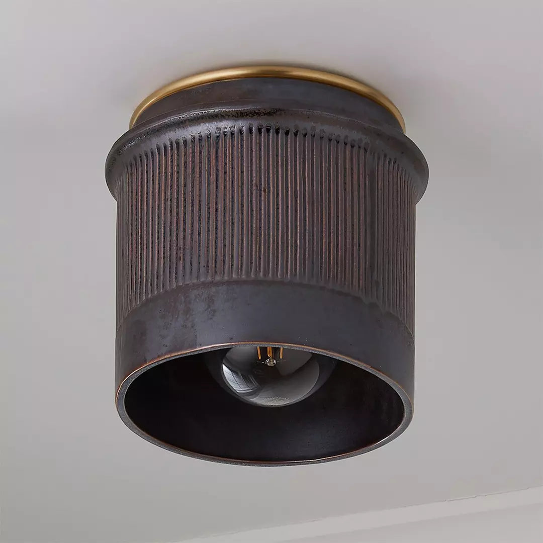 Vintage Schwarze Metall-Industriedeckenlampe Rustikales Design – Aufbaumontage für Küche, Schlafzimmer, Flur | Sansoti
