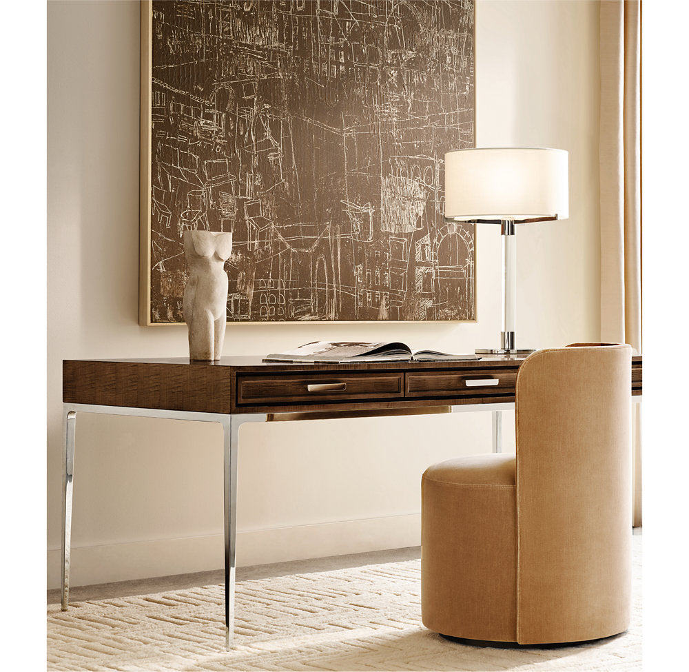 Lampe de table en cristal avec pied en acier et abat-jour en lin, 76 cm, variateur d’intensité, lampe de lecture, lumière chaleureuse, salon, table de chevet | Sansoti