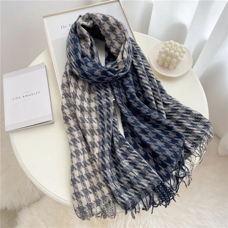 Cashmere Winter Scarf with Classic Plaid Pattern 200x65cm Luxurious Wool Wrap Warm and Stylish for Women and Men | Sansoti