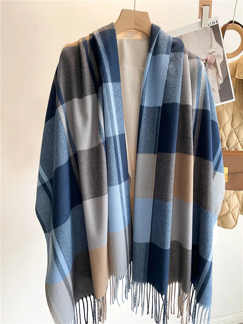 Cashmere Winter Scarf with Classic Plaid Pattern 200x65cm Luxurious Wool Wrap Warm and Stylish for Women and Men | Sansoti