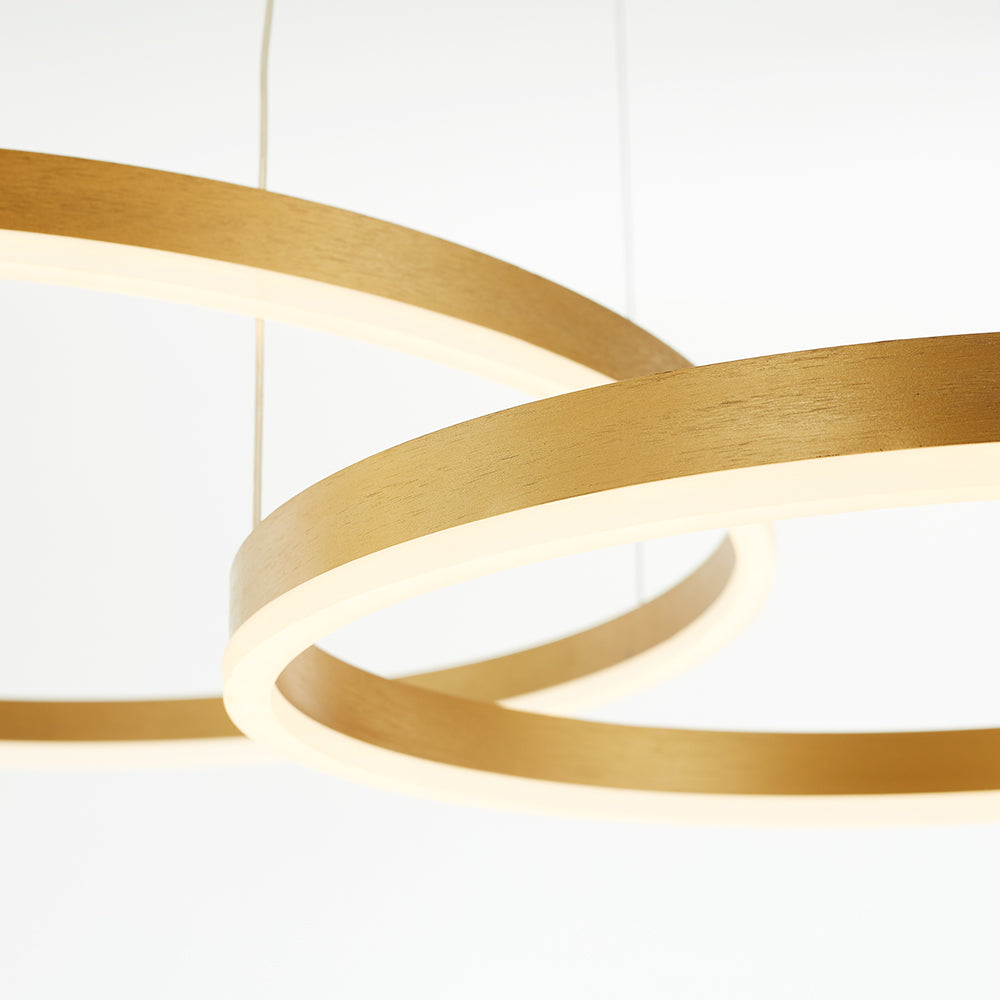 Hängelampe Ring LED rund, Metall, schwarz gold kaffeefarben, dimmbar, Wohnzimmer Schlafzimmer Esszimmer | Sansoti