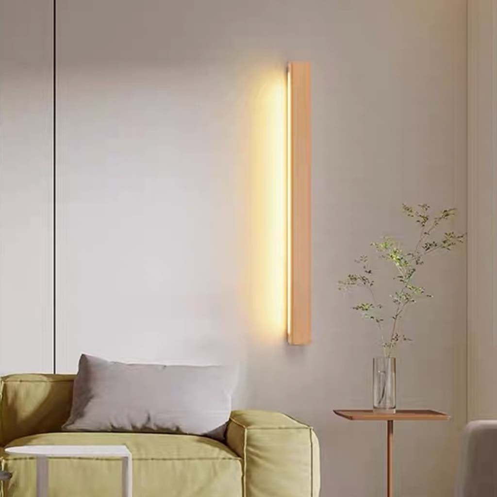 Wooden Wall Light LED Light Bar Linear 60-180cm Adjustable Light Scandinavian Design Bedroom Living Room | Sansoti