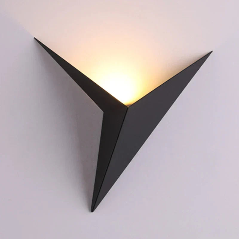 Geometric Wall Lamp Triangle LED Dimmable Nordic Design Black White Gold Lighting Living Room Bedroom | Sansoti