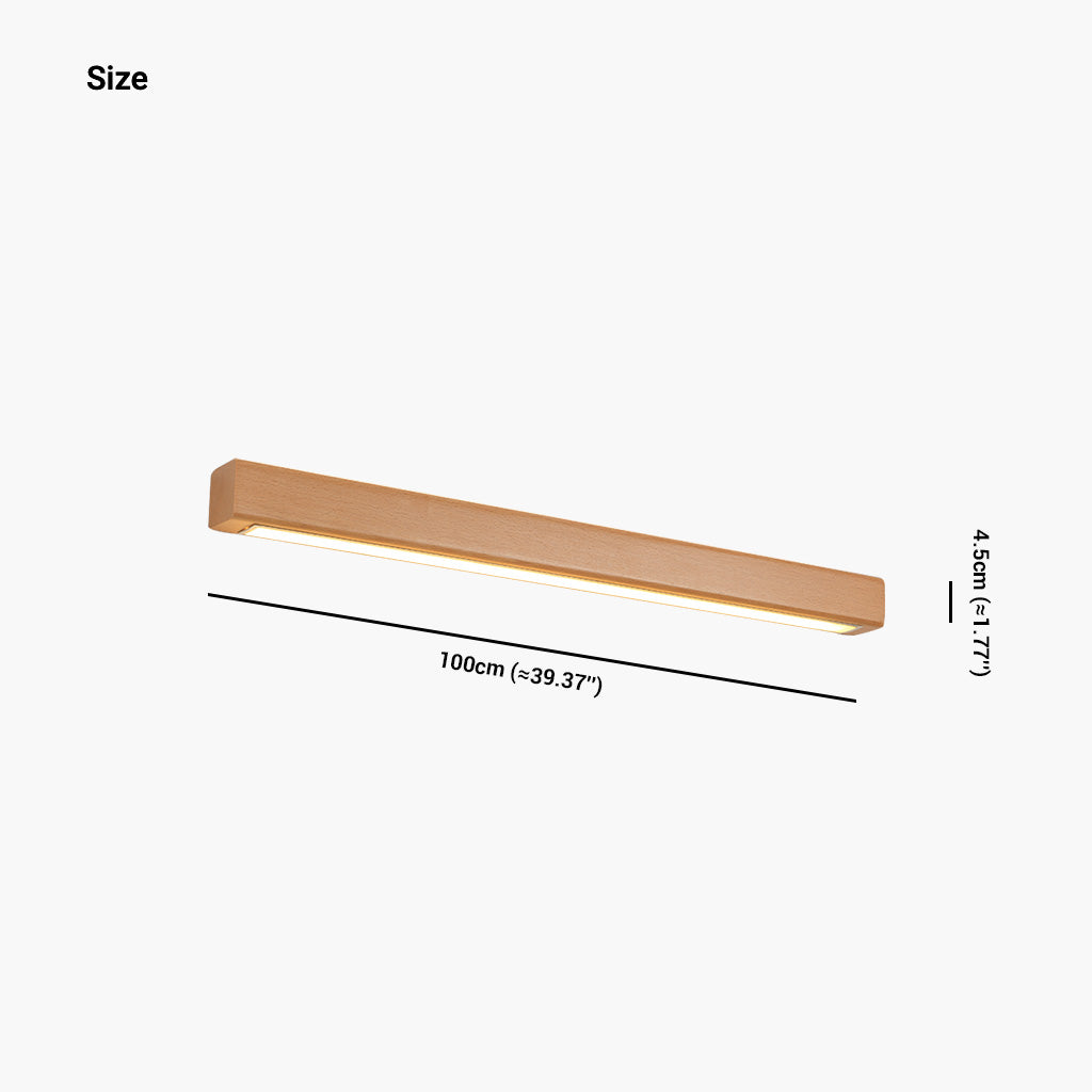 Wooden Wall Light LED Light Bar Linear 60-180cm Adjustable Light Scandinavian Design Bedroom Living Room | Sansoti